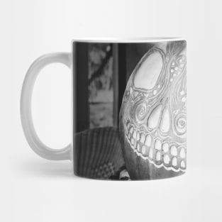 Glowing Halloween Pumpkin Black and White Mug